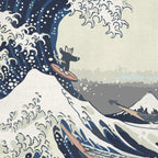 神奈川衝浪裏與石虎