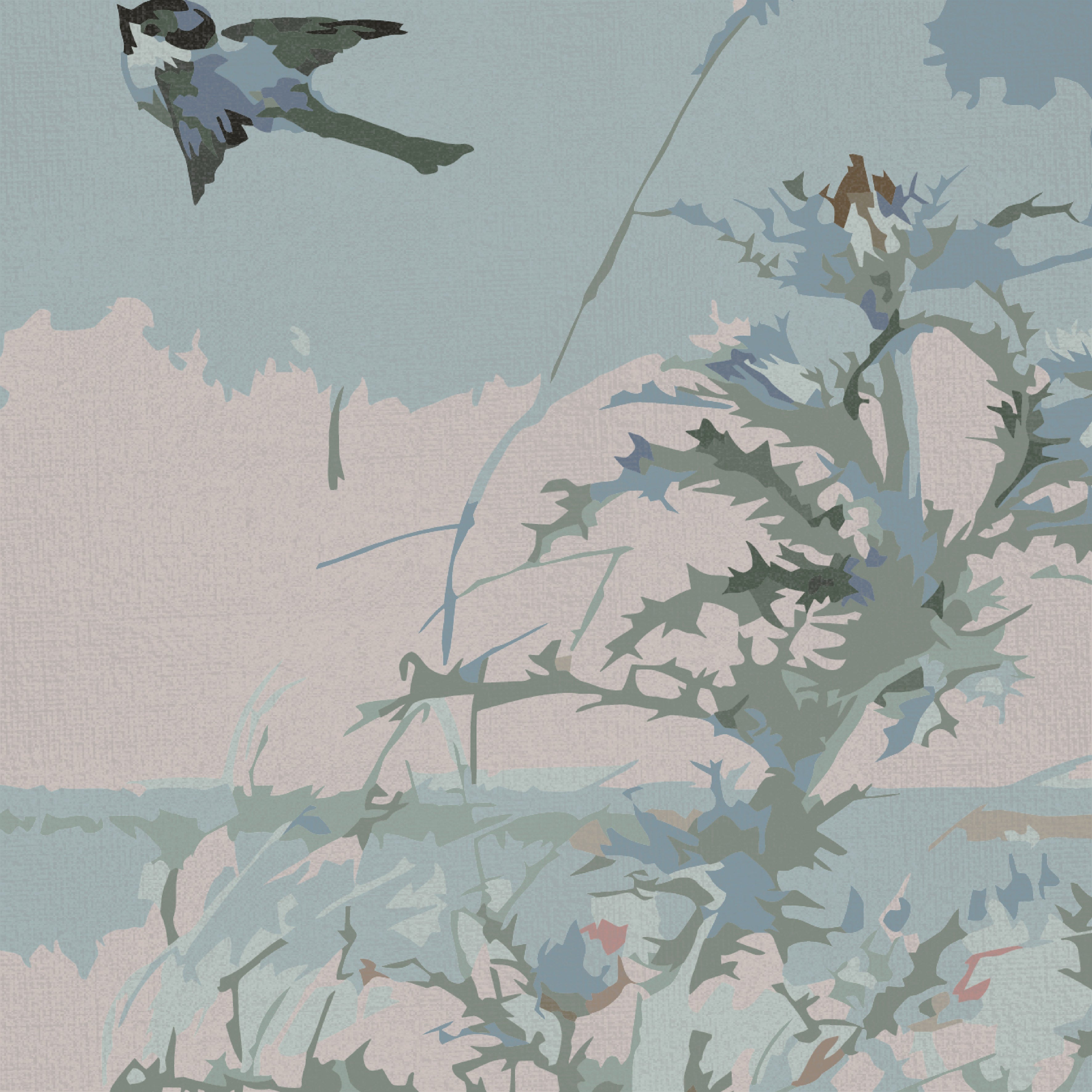 山雀與薊 Chickadee and Thistle