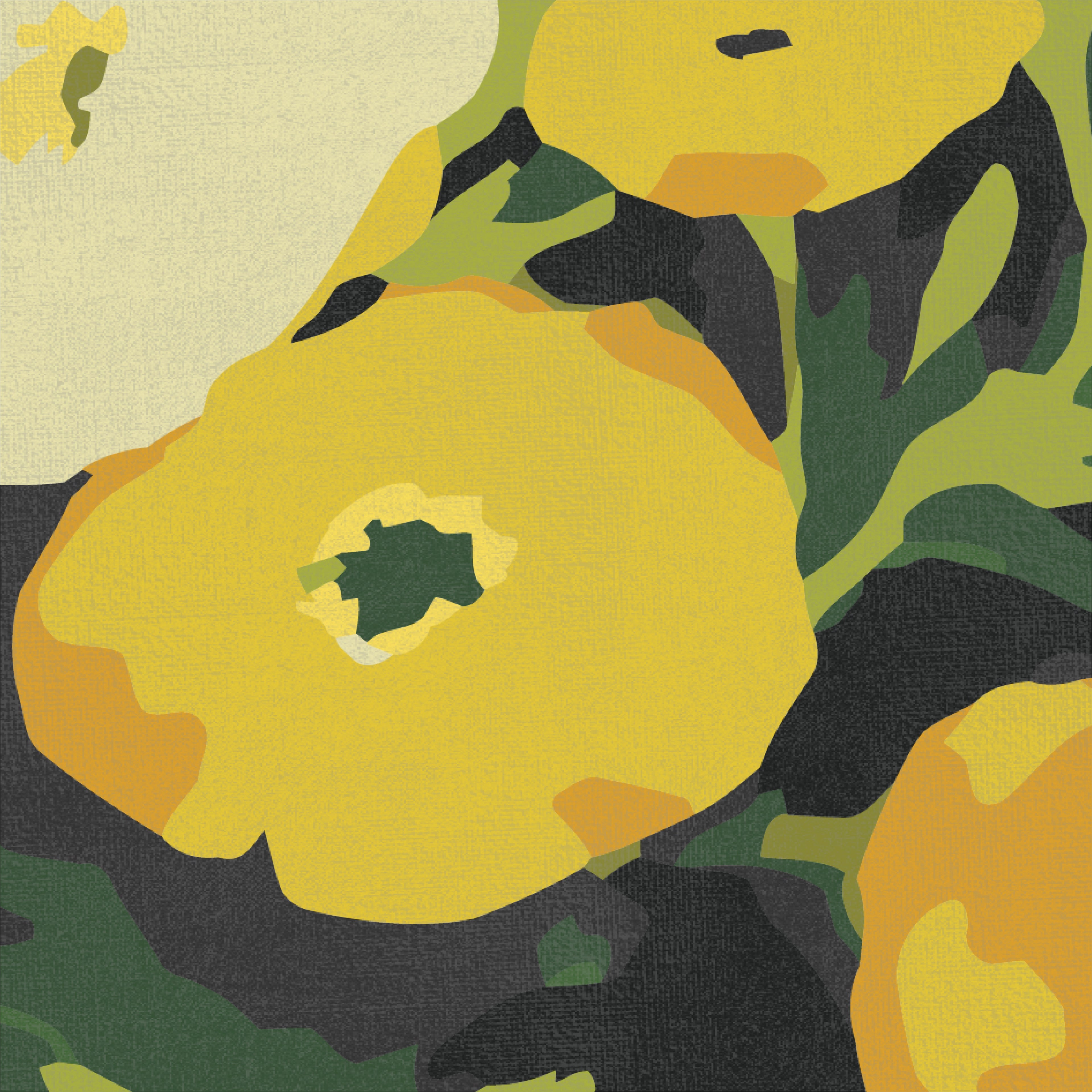 Yellow on Indigo